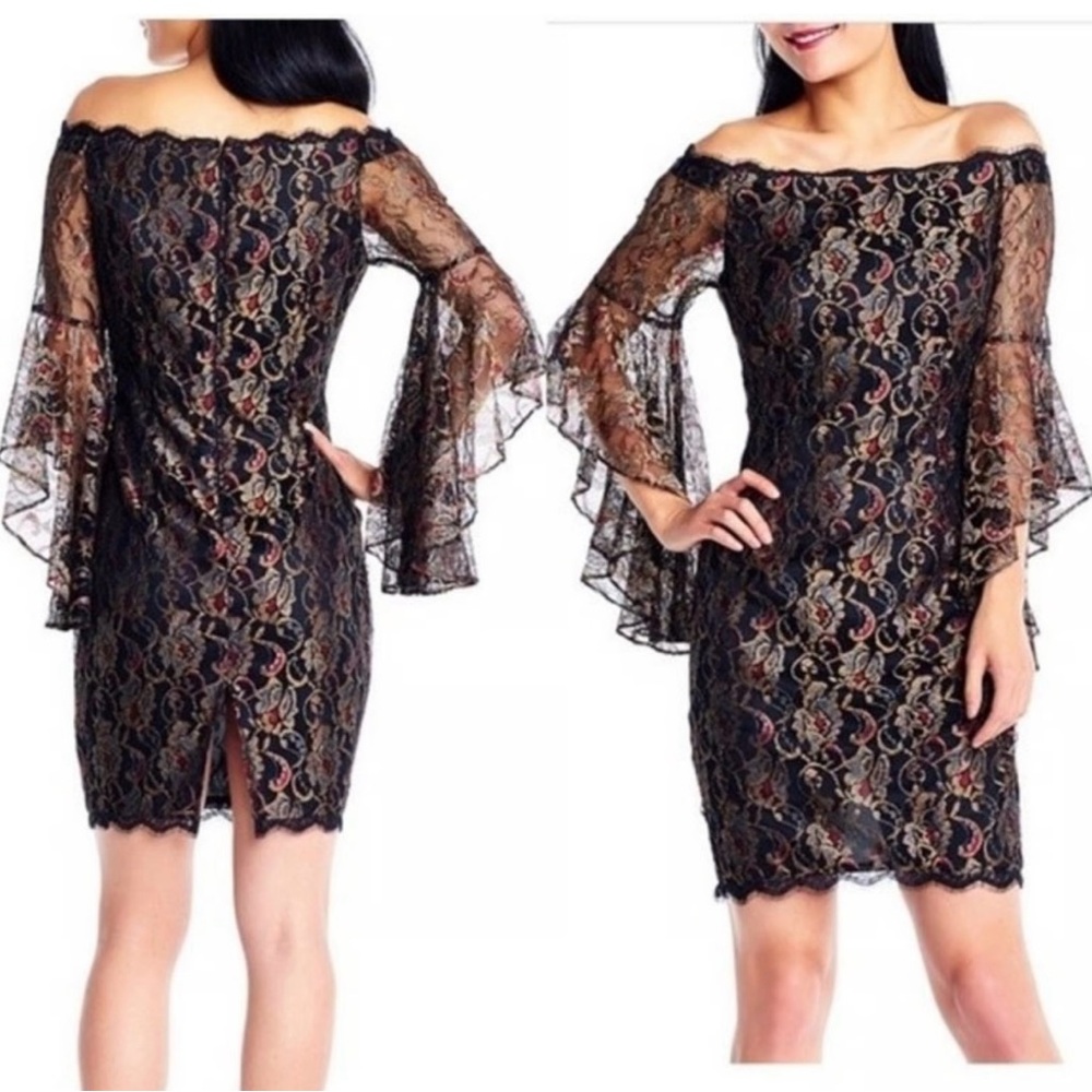 Adrianna Papell* Lace Overlay Dress